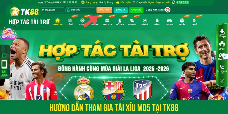 Hướng dẫn tham gia tài xỉu MD5 tại TK88