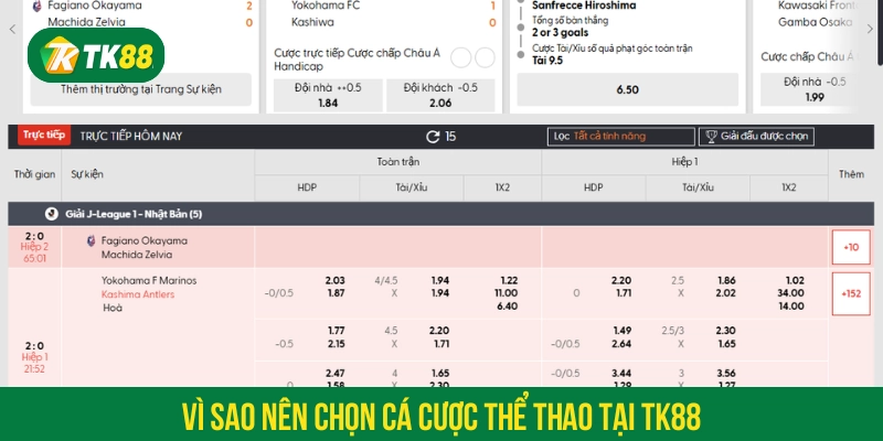 Vì sao nên chọn cá cược tại TK88