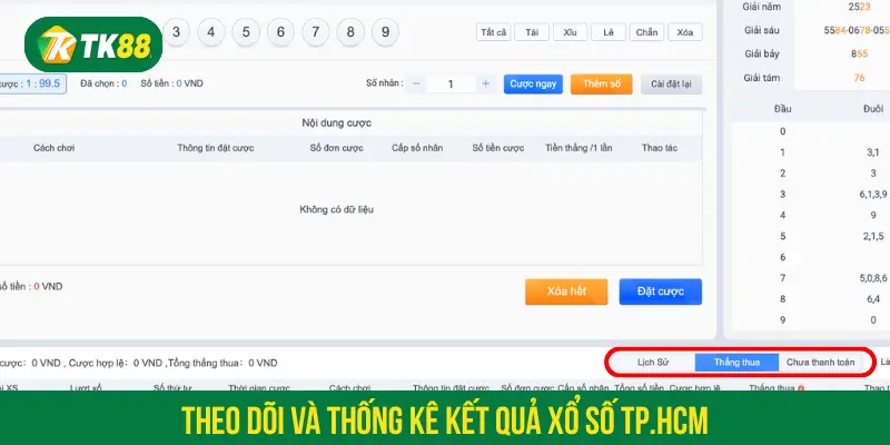Theo dõi và thống kê kết quả xổ số TP.HCM