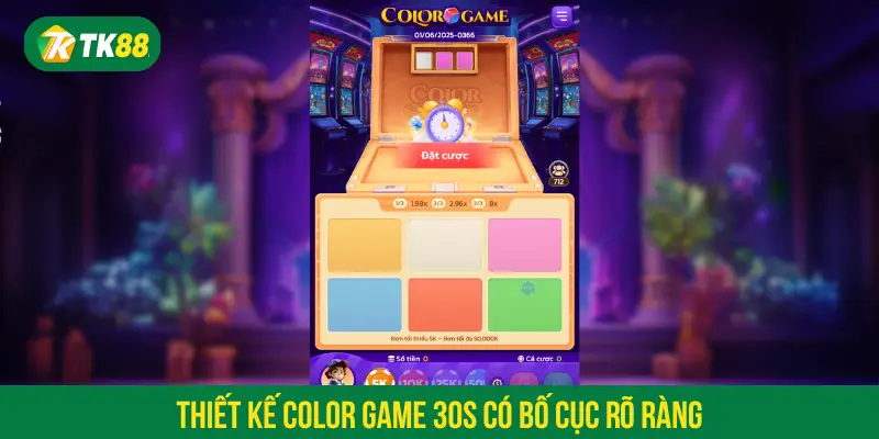 Thiết kế Color Game 30s có bố cục rõ ràng